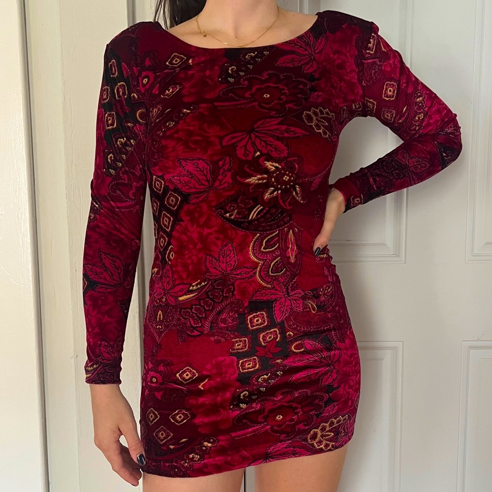 Vintage Velour Mini Dress